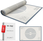 28 * 20 inches Grey, Non-Slip Silicone Baking Sheets - Baking Mat with 0.7mm Thickness - Non-Stick Pastry & Cookie Mat for Kitchen Counter for Rolling Out Dough with Measurements.
