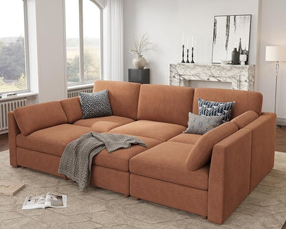Oversized Modular Sectional Sleeper Sofa, Solid Wood Frame, Removable Washable - Image 4
