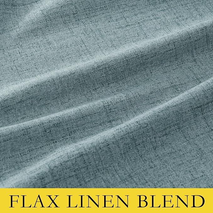 NICETOWN Skylark Blue Living Room Completely Shaded Linen Textured Draperies - Image 4