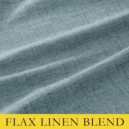 NICETOWN Skylark Blue Linen 100% Blackout Curtains W52 x L48 in, Thermal - Image 4