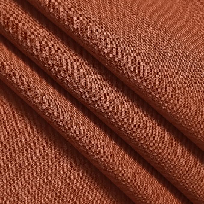 Linen Blend Terracotta Curtains 100 inches Long 2 Panel Back Tab Rod Pocket - Image 2