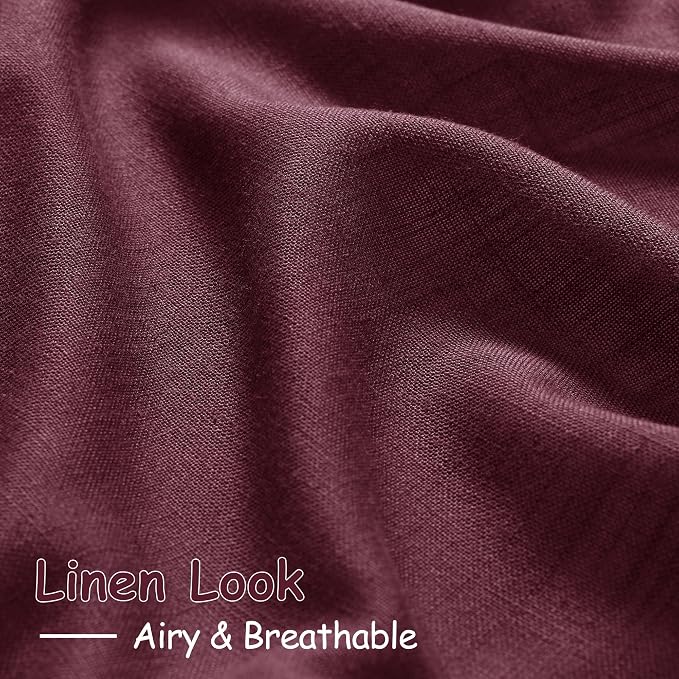 Extra Long Burgundy Linen Curtains 120 Inch - Image 5