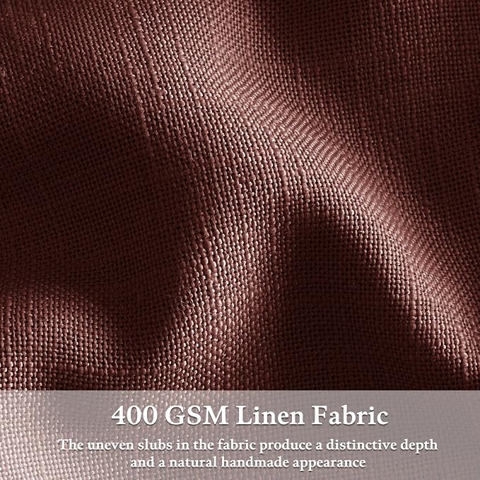 63 Inch Memory Train Linen Pleat Semi Sheer Reddish Brown Kitchen Curtains | - Image 4
