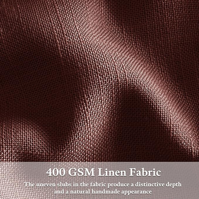 Linen Pleated Light Filter Sheer Rust Brown Curtains 80 Inch Long | Pleat Red - Image 3