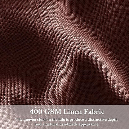 Linen Pleated Light Filter Sheer Rust Brown Curtains 80 Inch Long | Pleat Red - Image 3