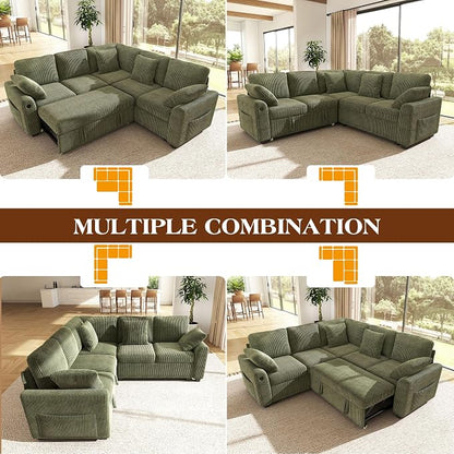 Ihanherry 83-inch 5-Seater Large Sectional Sofa Bed - Image 8