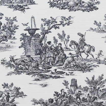 Linon Stephanie Black and White Toile Fully Upholstered Bench - Image 15