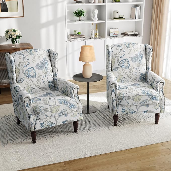 Pia Ricco High Back Floral Accent Chair - Image 7