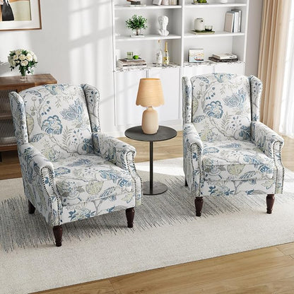 Pia Ricco High Back Floral Accent Chair - Image 7