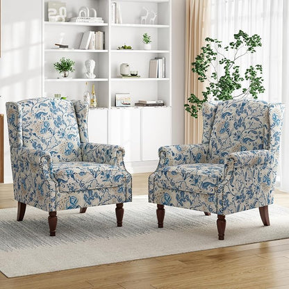 Pia Ricco High Back Floral Accent Chair - Image 8