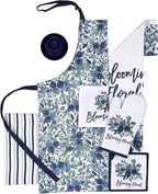 AMOUR INFINI Cotton Aprons for Women with Pocket, Adjustable Strap & Waist Ties - Washable Aprons for Baking, Cooking, Gardening (27.5 x 33 Inches - Blooming Floral)