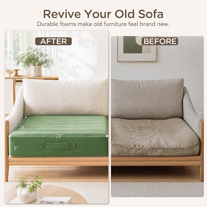 Codi Thick Replacement Couch Cushions, Upholstery Foam - Image 3