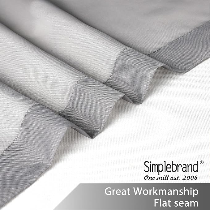 Simplebrand Grey Sheer Curtains 96 Inches Long, Light Filtering Rod Pocket - Image 6