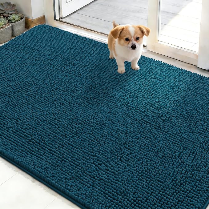 OLANLY Dog Door Mat for Muddy Paws 50x30, Super Absorbent Chenille Mud Mat | by OLANLY