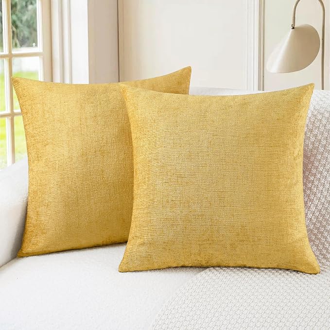 CaliTime Decorative Couch Throw Pillow Covers 26 X 26 Inches Gold | Pack of 2 by CaliTime