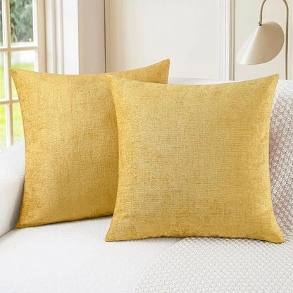 CaliTime Decorative Couch Throw Pillow Covers 24 X 24 Inches Gold | Pack of 2 by CaliTime