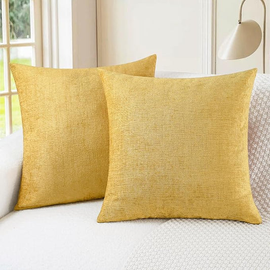 CaliTime Decorative Couch Throw Pillow Covers 22 X 22 Inches Gold | Pack of 2 by CaliTime