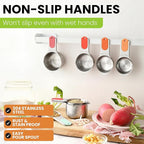 Spring Chef Magnetic Stainless Steel Measuring Cups (Patent Pending), Kitchen Tools with Easy to Read Markings for Measuring Dry or Liquid Ingredients, Set of 7, Desert Sunset