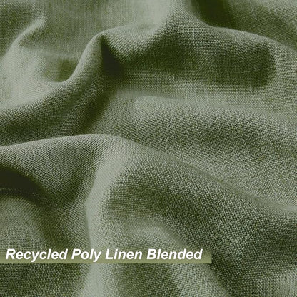 Vision Home Dark Green Pinch Pleated Full Blackout Curtains Linen Blended Room - Image 4