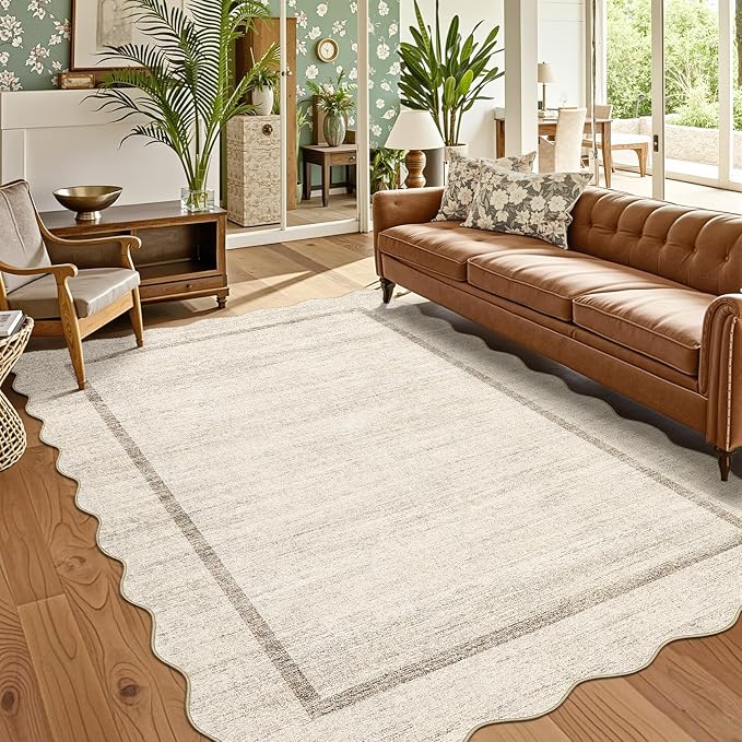 GarveeHome Scalloped Washable Rugs 5x7 Rug by GarveeHome