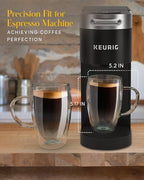 Kitchables Double Walled Glass Coffee Mugs Set of 2, 15oz - Insulated Glass Coffee Mugs for Cappuccino, Latte, Tea, Espresso - Latte Cup - Tazas Para Cafe