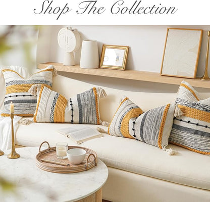 Yellow Mustard Decorative Throw Pillow Cover 20x20 Square Boho Accent - Image 7