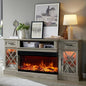 OKD 3-Sided Glass Farmhouse Fireplace TV Stand by OKD