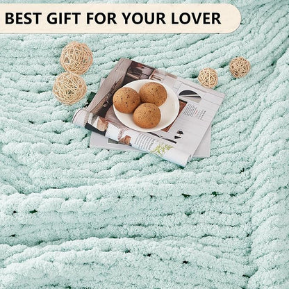 L'AGRATY Chunky Knit Throw Blanket - Image 6