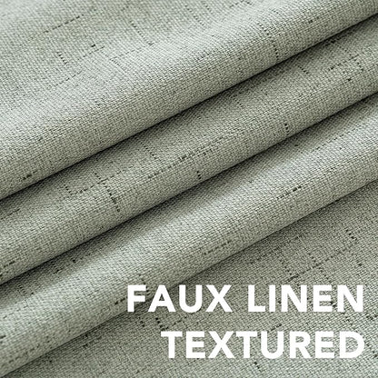 H.VERSAILTEX Primitive Linen Curtains 100% Blackout Curtain Drapes Burlap - Image 4