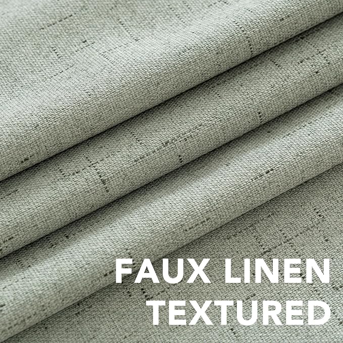 H.VERSAILTEX Linen Blackout Curtains 63 Inches Long 100% Absolutely Blackout - Image 4