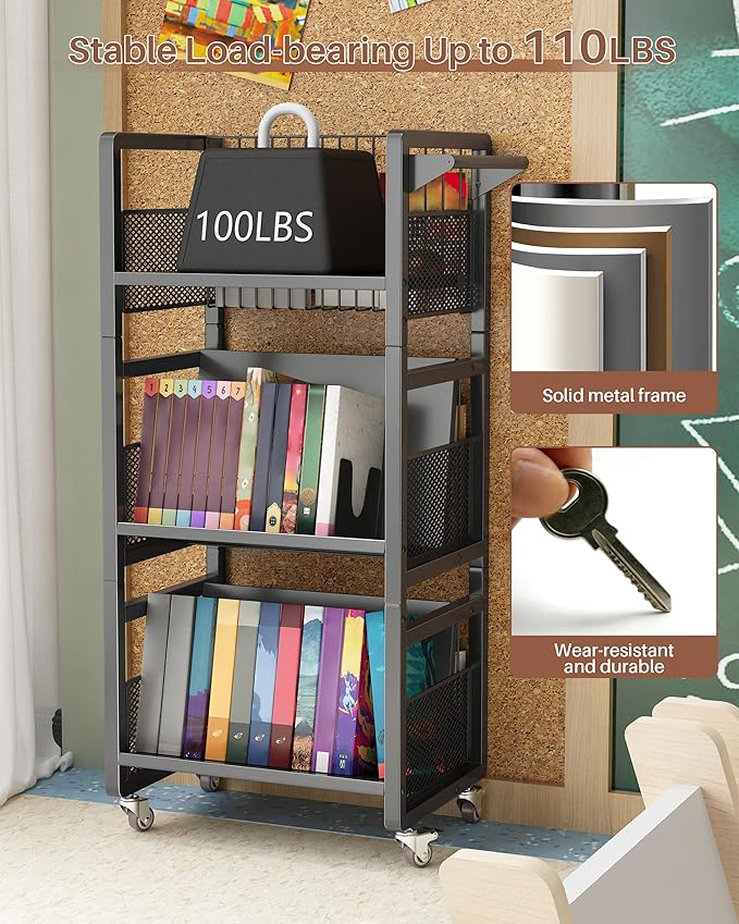 UMDONX Book Cart Heavy Duty Double-Sided - Image 4