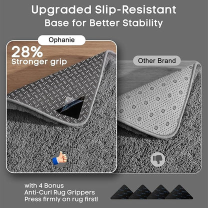 Ophanie Small Rug Washable Non Slip Throw Bedside Area Rugs, Fluffy Soft Mini - Image 4