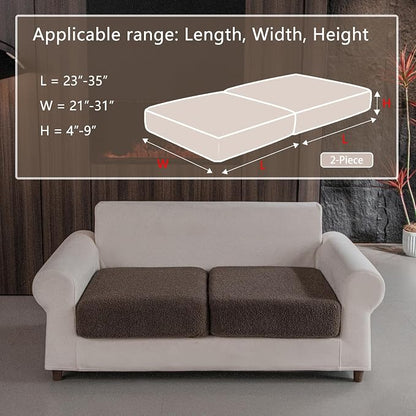 OHSIO Couch Cushion Covers for Sectional Sofa, Stretch Soft Sofa Slipcovers - Image 2