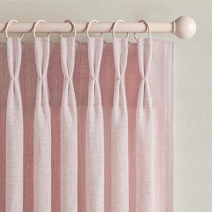 Pretty Light Pink Semi Sheer Curtains 96 Inches Long by PleatedDrapes
