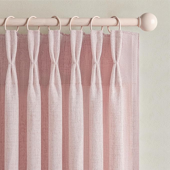 Baby Pink High Ceiling 102 Inches Long Curtains 2 Panels Set - Image 7