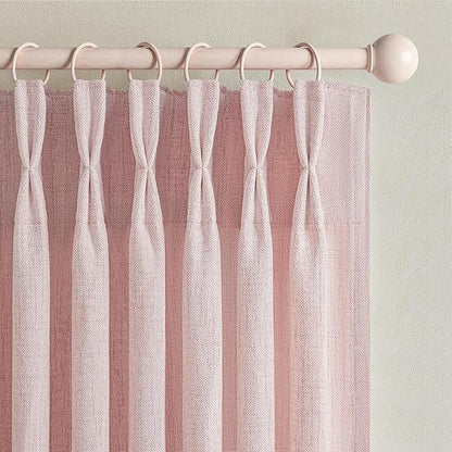 Light Pink Pinch Pleated Curtains 90 Inches Long - Image 2