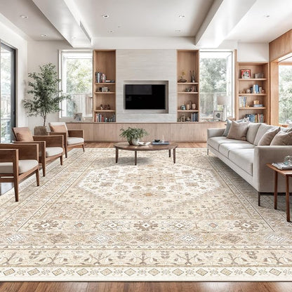 12x15 Area Rugs for Living Room, Large Washable Rug, Dining Room, Low Pile - Image 4