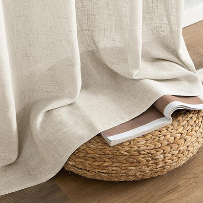 MIULEE Cream Linen Curtains 52x96 Inches Long - Image 7