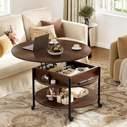 FABATO Round Lift Top Coffee Table - Image 2