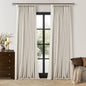 90 Inch Pinch Pleated Blackout Linen Curtains 2 Panels Natural | Memory Trained by Twodrapes