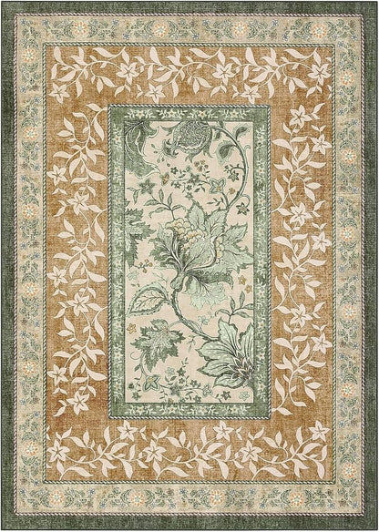GarveeHome Terracotta Olive Sage Green Area Rugs 9x12 Living Room, Botanical - Image 10