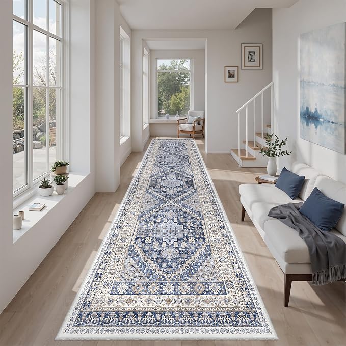 2'6 x 10' Runner Rug Non Slip, Washable Kitchen Rugs, Living Room, Long Rug - Image 3