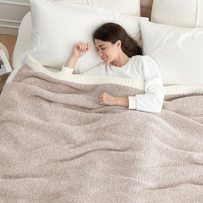 Snuggle Sac Taupe Blankets Twin Size, Reversible Super Soft Bed Blanket Warm - Image 2
