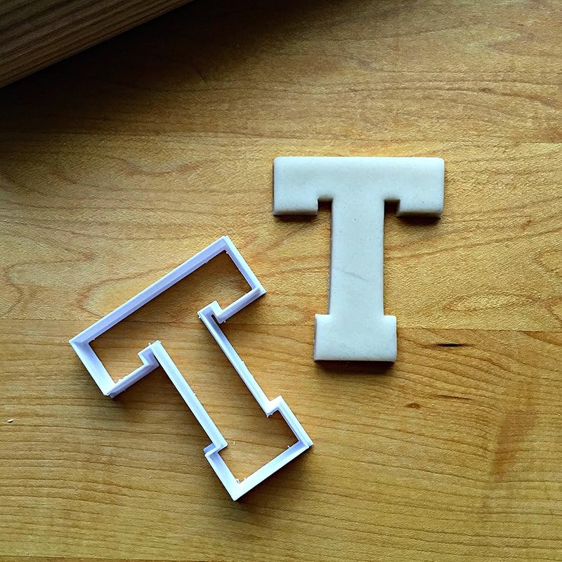 Sweet Prints Inc Varsity Letter T Cookie Cutter - Dishwasher Safe (Large: 5")
