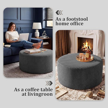 BSHOMGI Round Boneless Ottoman Oversized Ottomans - Image 5