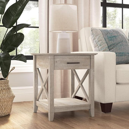 Bush Home End Table with Drawer, Nightstand with Storage, Living Room and - Image 2