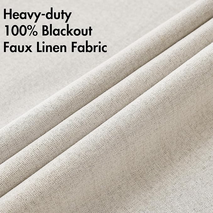MIULEE 100% Blackout Linen Curtains - Image 5