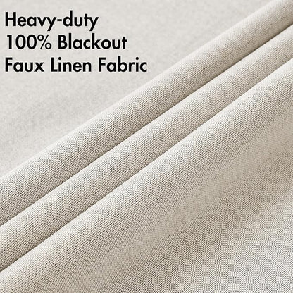 MIULEE 100% Blackout Linen Curtains - Image 5
