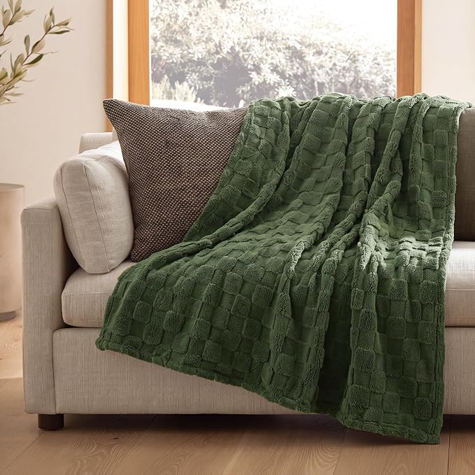 Bedsure GentleSoft Olive Green Spring Throw Blanket - Image 7