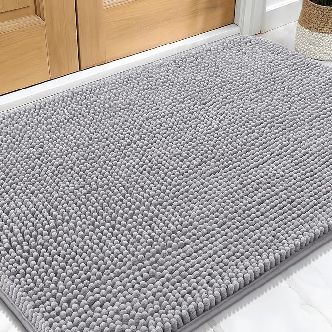 OLANLY Dog Door Mat for Muddy Paws 34x21, Super Absorbent Chenille Mud Mat | by OLANLY